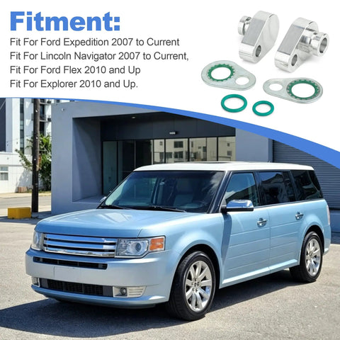 Ford Expedition Rear AC Block Off Kit With Seal Washer Aluminum Fittings Includes 2 Block Fittings New O Rings And Sealing Washers