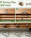10P Spring Clips & 40P Nails set for securing springs in furniture, parts for Four Pack Heavy Duty Couch Spring Repair Kit To Fix Saggy Sofas Quick Upholstery Seat Replacement Parts Keeping Your Living Room Looking Fresh Rock Solid And Reliable.