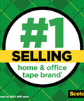 #1 selling home and office tape brand logo with green background and Scotch branding