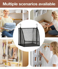 Hangable Closet Shelf Organizer With Soft Fabric Storage Bin to Safeguard Delicate Threads Tidy Dorm Rooms and Small Spaces, black organizer