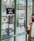 Open Closed Sign Set With Business Hours Flip Sign For Window And Door Includes Vinyl Sticker Pack Eye Catching Open