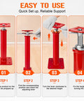 Setup guide for Heavy Duty House Leveling Floor Jacks Set Of Four Adjusts From Eleven To Sixteen Inches for reliable support.