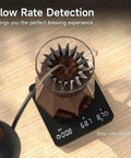 Top view of Game Changing Digital Coffee Scale With 2 Kg Capacity And 0.1g Precision, Tiny Espresso Scale With Timer in use with pour-over.