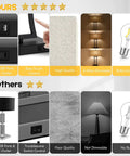 Comparison of 5-star Set of 2 Touch Control Table Lamps With 3 Way Dimmable Lighting USB Ports for Quick Charging Cream Fabric Shade with inferior alternatives.
