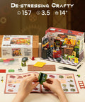 DIY Miniature House Kit Garage Workshop with LED Lights, Build 1 to 20 Scale Mini House Model, hands assembling kit