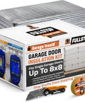 Top Rated Garage Door Insulation Kit For 8x8 Single Doors includes foam panels, tape, and cutter in packaging, designed for thermal insulation.