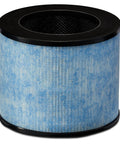 Replacement Filter For HEPA Air Purifier With Activated Carbon, cylindrical in shape, purifies air, blue and black design.