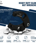 Rhino gland-nut wrench set of 2, black steel hydraulic cylinder spanner wrenches