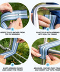 All In One Chair Webbing Clips Kit Durable Metal Clips For Chair Frame Repair And Sofa Webbing Replacement Rubber Weld Fix 40 Pack DIY Friendly And Easy To Install step-by-step installation.