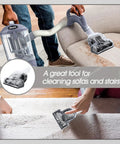 Using Upgraded Pet Hair Power Brush Attachment For Navigator Lift Away Upright Vacuum Cleaners Deluxe Upright NV360 NV350 NV356E NV370 NV22L UV420 UV440 Replacement Part 119FFJ Gray on sofa and carpet