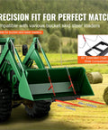 49 Inch Hay Spear for Skid Steer Loader, 3000 Lb Capacity Bale Fork Attachment With 60 Inch Chain And 2 Stabilizer Spears on tractor