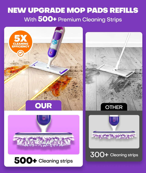 Power Mop Refills With 500 Plus Strips For Deep Clean Across Hardwood Tile And More, 30 Count Disposable Mop Pads To Replace Your Mop Fast, Grabs Dust Hair And Grime Like A Magnet For Quick Floor Cleaning on hardwood floor