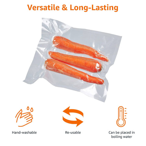 White Vacuum Sealer Bag Rolls Two Pack Heavy Duty Food Storage Compatible With Any Machine Hella Durable And Straight Up Essential For Freezer Safe Food Prep