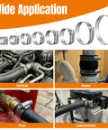 250 Piece Beefy Stainless Steel All In One Hose Clamp Kit From 1/4 Inch To 2.5 Inch with applications in vehicles, home plumbing, fuel lines, lawnmowers