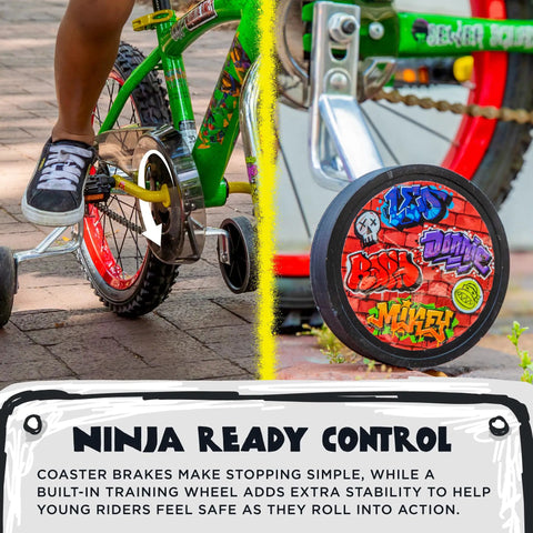 Teenage Mutant Ninja Turtles 16 Inch BMX Bike For Kids Ages 5 To 7 A Rad Ride With Sturdy Steel Frame Easy Assembly Safe Training Wheels