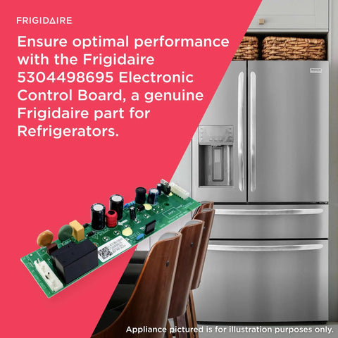 Electronic Control Board For Refrigerators 5304498695 Replacement Module next to a stainless steel fridge