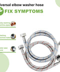 6 Foot Braided Stainless Steel Washer Hose Set With 90 Degree Elbows Hot And Cold Striped Supply Lines 2 Pack Heavy Duty
