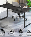 55 Inch Mission Style Home Office Computer Desk In Black With Sturdy Engineered Wood Top And Powder Coated Steel Frame For Rock Solid Stability Easy Assembly And Generous Space For Monitors Keyboard And All Your Office Gear