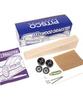 Basswood CO2 Dragster Kit for STEM Education, Single Set with components including body blank, wheels, axles, and guide.