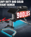 Adjustable Weight Bench Set With Leg Extension And Leg Curl, 900 Lbs Capacity, sturdy steel frame, space-saving design