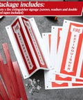 3D Fire Extinguisher Sign With Arrow Down Aluminum Panel Wall Projection Pre Drilled Mounting Holes With Screws And Washers Included