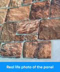 Close-up of 3D Faux Stone Wall Panels Non Adhesive PVC Covering 50 Sq Ft For Home And Office Decor showing detailed stone texture