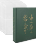 Big Capacity Seed Packet Organizer Binder with 50 Heavy Duty Sheet Protectors that holds 200 Seed Envelopes for garden lovers.