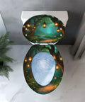 Toilet Seat Elongated Resin for Bathroom with artistic forest design, adding a decorative touch to modern bathrooms.