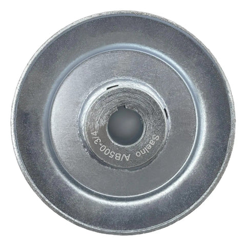 Single Groove V Belt Pulley, Five Inch Outside Diameter, Three Quarter Inch Bore, Zinc Plated Heavy Duty Motor Pulley