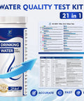 21-In-1 Water Test Strips 125 Count pH Hardness Lead Mercury Chlorine Nitrate Fluoride Heavy Metal Test Kit with detailed chart.