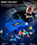 Orion Motor Tech coolant pressure tester kit, blue plastic case, 19-piece set with radiator adapters and vacuum pump