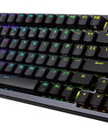 Buttery Smooth Wireless Mechanical Gaming Keyboard With 75 Percent Tkl Layout And Tri Mode Hookup. Matte black with RGB keys.