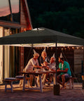 Family gathering under 10x10 Pop Up Canopy With Sidewalls For Parties And Events, Easy Up Instant Setup, Heavy Duty Outdoor Tent, Grey.