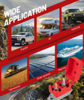 30 Amp Auto Reset Circuit Breaker With Cover For DC 12V-24V Systems Nylon Insulated Anti Rust Stud Terminals Easy Reusable Overload Protection For Automotive Truck Camper RV And Solar Battery Chargers, red cover