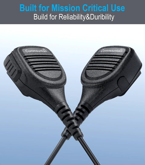 Top Notch Shoulder Microphone For Kenwood Radios, Works With NX And TK Series With Multi Pin Audio Connector, Rugged Clip