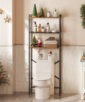 Over The Toilet Storage Organizer 3 Tier Freestanding Bathroom Shelf With Adjustable Feet Space Saving Easy Assembly
