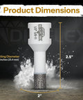 Product dimensions of Premium Diamond Hole Saw Core Bit For Porcelain Ceramic Stone And Dekton One Half Inch Vacuum Brazed