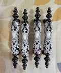 Black and white Six Pack 3 Inch Ceramic Drawer Knobs Black And White Rustic Style Drawer Pulls for cabinets