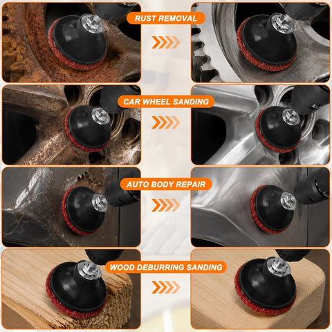 Roll Lock Sanding Disc Set 2 Inch 30 Piece Quick Change Grit Pack Coarse to Extra Fine Aluminum Oxide Nylon for Die Grinder