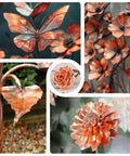 Four Pack Copper Sheets 8 By 8 Inches 24 Gauge 0.5mm With Double Sided Protective Film showing copper art flowers and butterfly decor