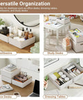 Kickass Plastic Storage Bins With Lids Full Set Decorative Boxes for organizing washbasins and study desks, ivory color.