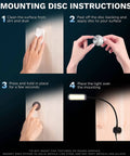 Instructions for mounting disc for Handy Magnetic Sewing Machine Light With 60 LED COB, Flexible 12 Inch Gooseneck.