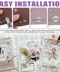 Smooth Ops With MultiColor Split Pins And Mini Brass Paper Fasteners Paired With Compact Hole Puncher 240 Piece Supply Kit installation guide showing fasteners on paper.