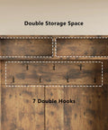 Entryway Hall Tree With Bench And Storage 3 In 1 Coat Rack And Shoe Storage 2 Tier Top Storage Rustic Brown with 7 hooks