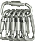 Premium Aluminum D Ring Locking Carabiners Pack of 6 Lightweight Durable for Hiking Camping Keychains Dog Leashes More Not for Climbing Quick Attach and Everyday Carry Ready Gear
