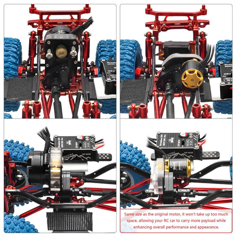 Upgrade 30A Brushless ESC And 1621 3500KV Brushless Motor With Transmission Combo Kit installed on SCX24 RC Crawler