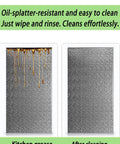 Comparison of Fireproof Insulation Panel For Kitchen Appliances And Home Use, before and after cleaning oil splatter.