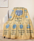Dope Appreciation Blanket For Engineers 60x50 Flannel Throw With Retro Newspaper Blueprint And Circuit Heart Design on chair