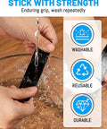 Person washing Reusable Rug Grippers Set For Hardwood Floors And Carpet Thin Yet Highly Adhesive Removable Rug Tape