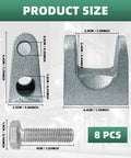 Heavy Duty Zinc Plated Steel Beam Clamp 1 Inch Jaw Opening Fits 1/2 Inch Threaded Rod 8 Pack Rust Resistant dimensions and sizes
